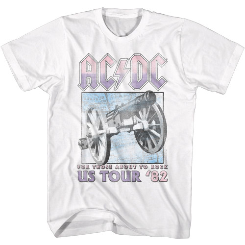 AC/DC Those About To Rock Tour White Adult T-Shirt