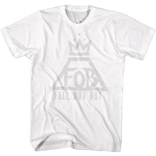 Fall Out Boy Triangle Crown Logo White Adult T-Shirt