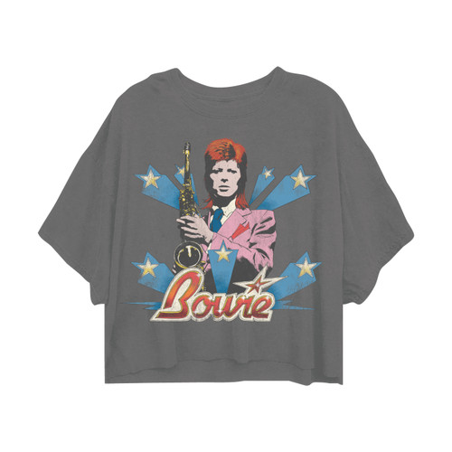 David Bowie Pink Suit Oversize Women's Crop T-Shirt
