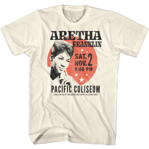 Aretha Franklin Circle Poster Natural Adult T-Shirt