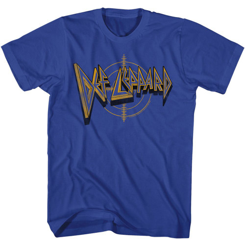 Def Leppard Logo and Crosshairs Royal Adult T-Shirt
