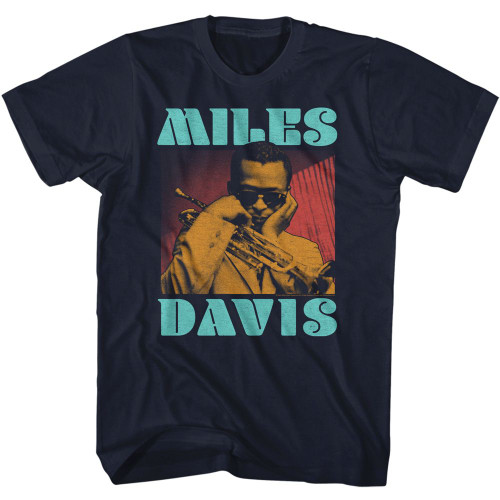 Miles Davis Tri-Color Navy Adult T-Shirt