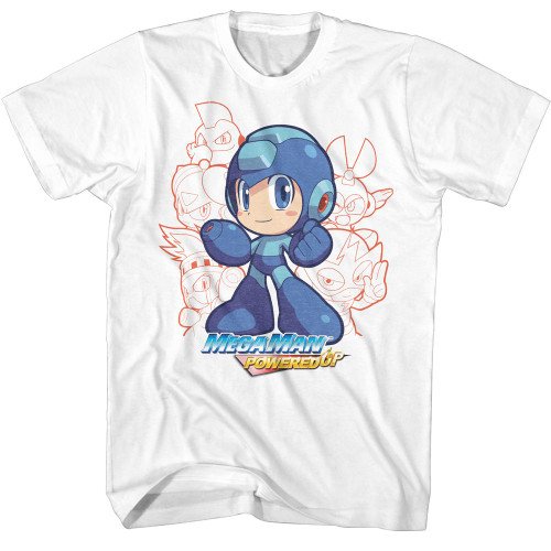 Mega Man Character Group White T-Shirt