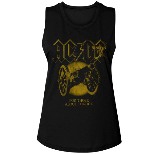 AC/DC Monochrome FTATR Black Women's Muscle Tank Top