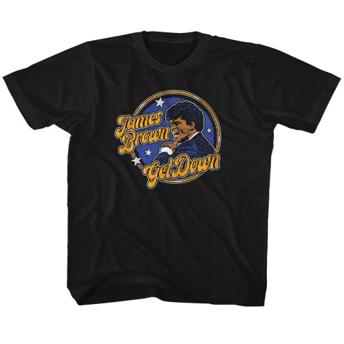 James Brown Get Down Circle Black Youth T-Shirt