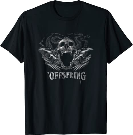 The Offspring Official Feathered Wing Skull Logo T-Shirt