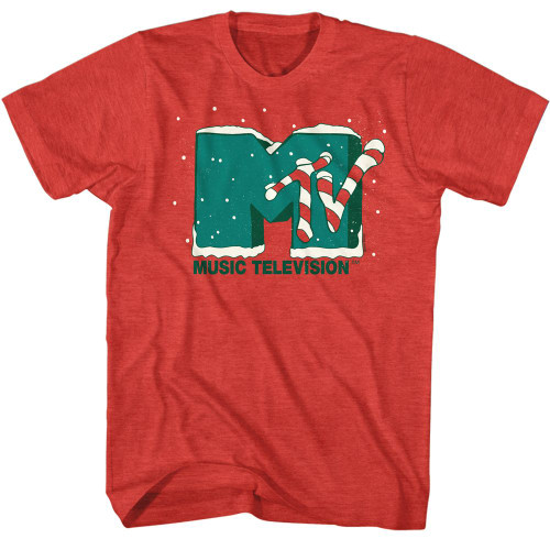 MTV Christmas Red Heather T-Shirt
