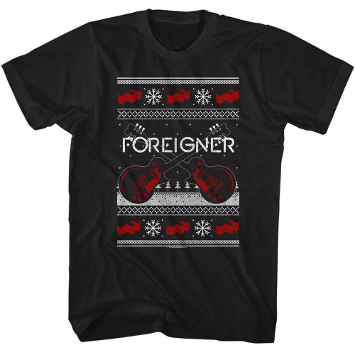 Foreigner Christmas Xmas Sweater Black T-Shirt