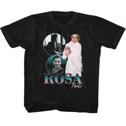 Rosa Parks Collage Black Youth T-Shirt
