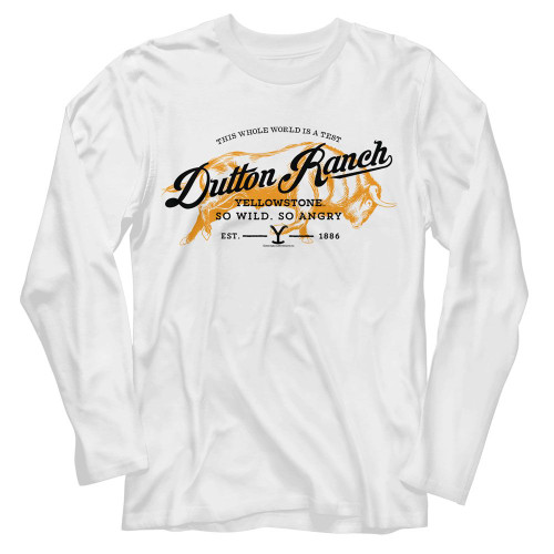 Yellowstone Dutton Ranch Buffalo White Long Sleeve T-Shirt