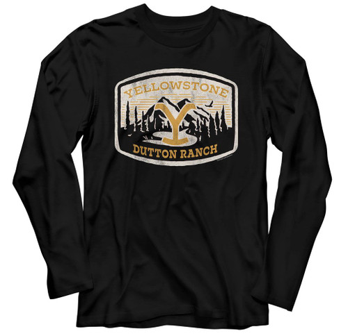 Yellowstone Dutton Ranch Patch Black Long Sleeve T-Shirt