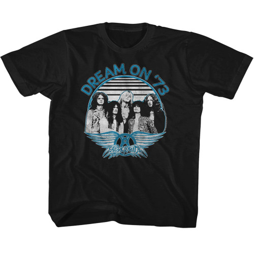 Aerosmith Dream On Blue and White Black Youth T-Shirt