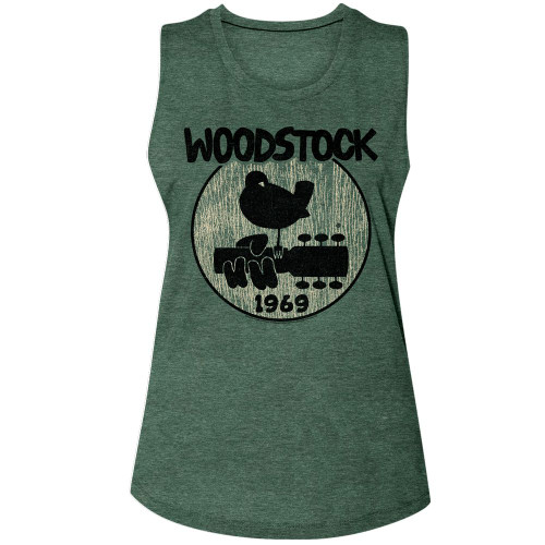 Woodstock Big Logo Royal Pine Women's Muscle Tank Top T-Shirt