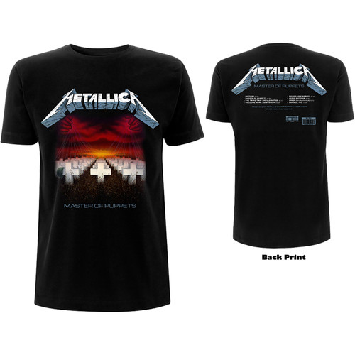 Metallica Unisex T-Shirt Master of Puppets Tracks (Back Print)