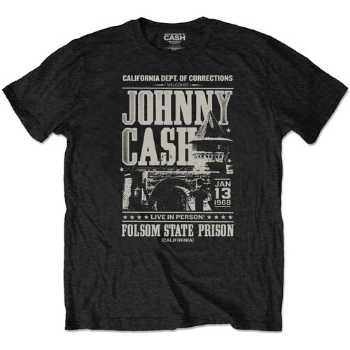 Johnny Cash Unisex T-Shirt Prison Poster (Eco-Friendly)