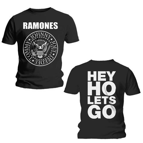 Ramones Unisex T-Shirt Hey Ho (Front and Back) (Back Print)