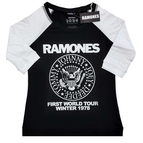 Ramones Women's Raglan T-Shirt First World Tour 1978