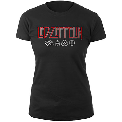 Led Zeppelin Women's T-Shirt Logo and Symbols
