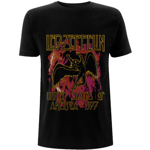 Led Zeppelin Unisex T-Shirt Black Flames