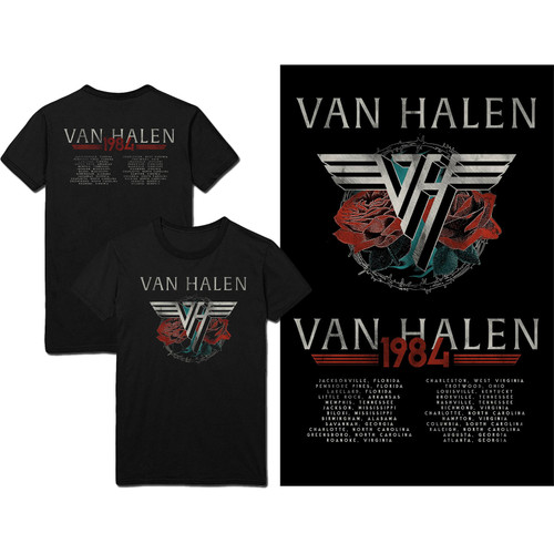 Van Halen Unisex T-Shirt 84 Tour (Back Print)
