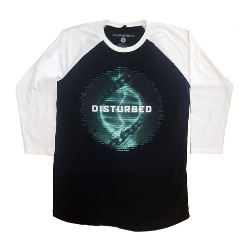 Disturbed Unisex Raglan T-Shirt Binary (Ex-Tour)