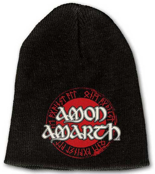 Amon Amarth Red Circle Runes Beanie Hat Cap