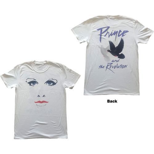 Prince Unisex T-Shirt Faces & Doves (Back Print)