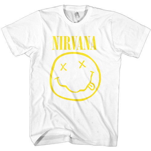 Nirvana Unisex T-Shirt Yellow Smiley White