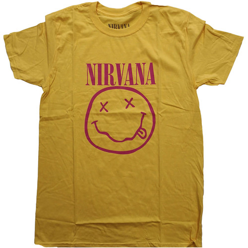 Nirvana Unisex T-Shirt Pink Smiley