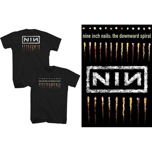 Nine Inch Nails Unisex T-Shirt Downward Spiral (Back Print) Black
