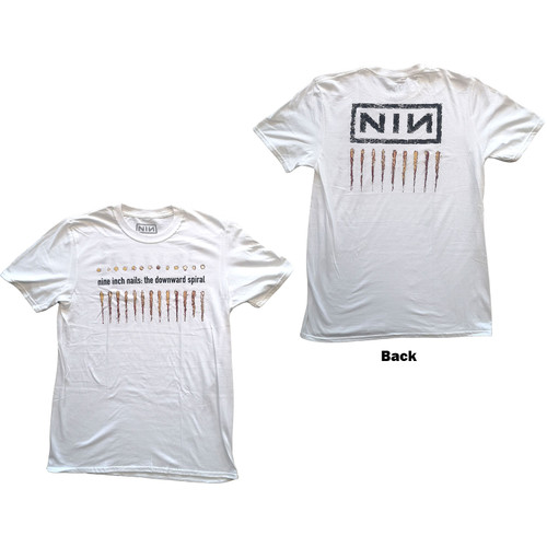 Nine Inch Nails Unisex T-Shirt Downward Spiral (Back Print) White