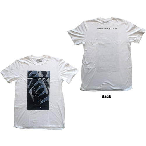 Nine Inch Nails Unisex T-Shirt Pretty Hate Machine (Back Print) White