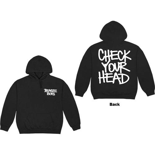 Beastie Boys Unisex Pullover Hoodie Sweatshirt Check Your Head (Back Print) Black