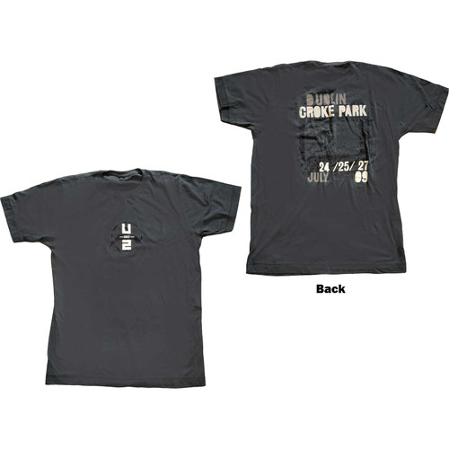U2 Unisex T-Shirt 360 Degree Tour Croke Park 2009 (Back Print)
