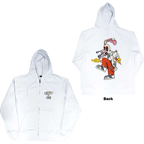 Blink-182 Unisex Zipped Hoodie Sweatshirt Roger Rabbit (Back Print)