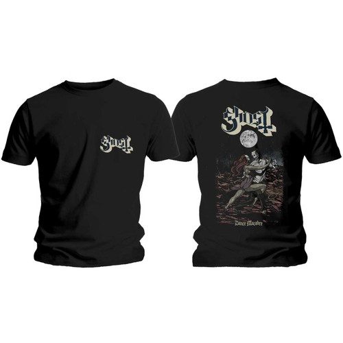Ghost Unisex T-Shirt Dance Macabre Cover & Logo (Back Print)