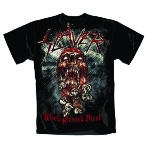 Slayer Unisex T-Shirt World Painted Blood Skull