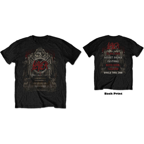 Slayer Unisex T-Shirt Eagle Grave 21/06/18 Iceland Event (Back Print/Ex Tour)