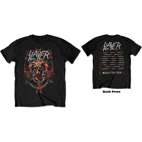 Slayer Unisex T-Shirt Demonic Admat European Tour 2018 (Back Print/Ex Tour)