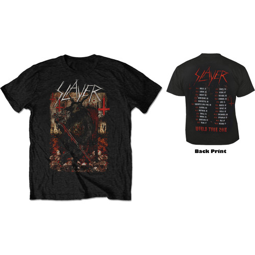 Slayer Unisex T-Shirt Hellthrone European Tour 2018 (Back Print/Ex Tour)