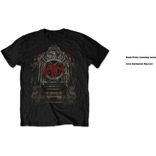 Slayer Unisex T-Shirt Eagle Grave European Tour 2018 (Back Print/Ex Tour)