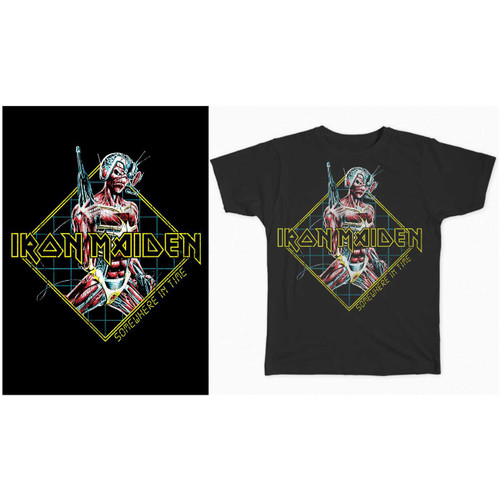 Iron Maiden Unisex T-Shirt Somewhere in Time Diamond