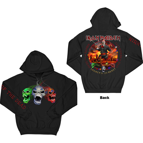 Iron Maiden Unisex Pullover Hoodie Sweatshirt LOTB Live Album (Back & Sleeve Print)