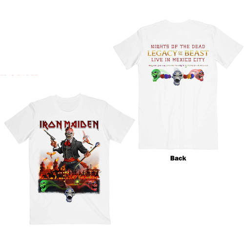 Iron Maiden Unisex T-Shirt Legacy of the Beast Live In Mexico City (Back Print)