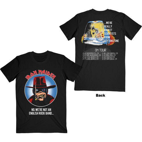 Iron Maiden Unisex T-Shirt Not An English Rock Band (Back Print)