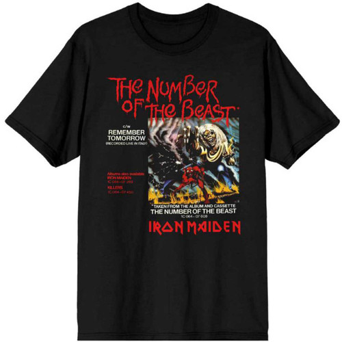 Iron Maiden Unisex T-Shirt Number Of The Beast Vinyl Promo Sleeve
