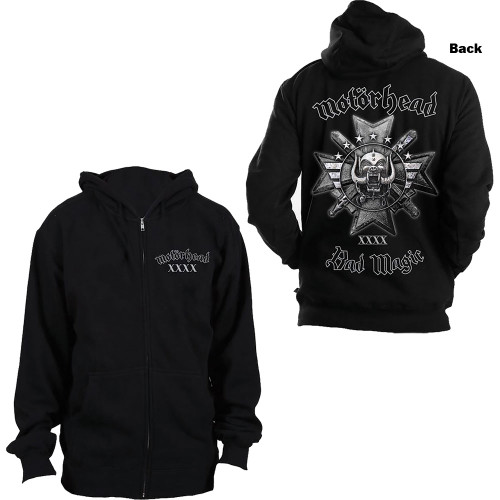 Motorhead Unisex Zipped Hoodie Sweatshirt Bad Magic (Back Print)