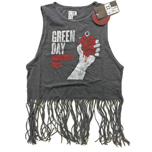 Green Day Women's Tassel Vest American Idiot Vintage