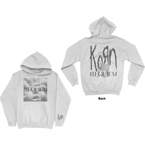 Korn Unisex Pullover Hoodie Sweatshirt Requiem (Back Print) White