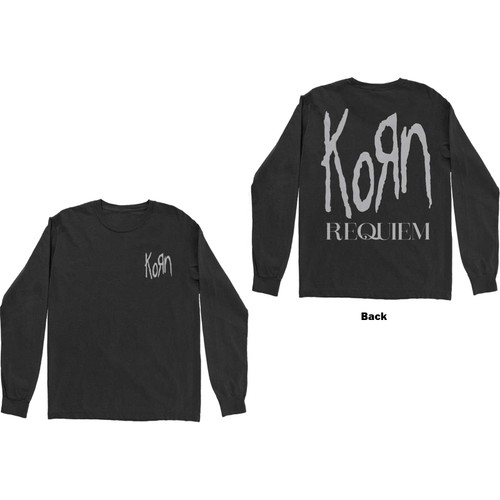 Korn Unisex Long Sleeve T-Shirt Requiem (Back Print) Black